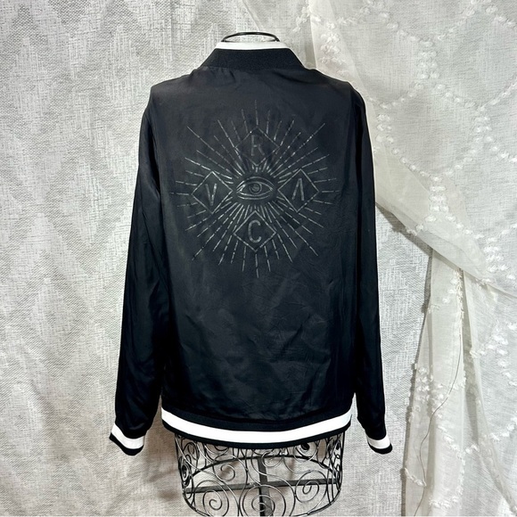 RVCA black satin like bomber jacket size M - Picture 6 of 7